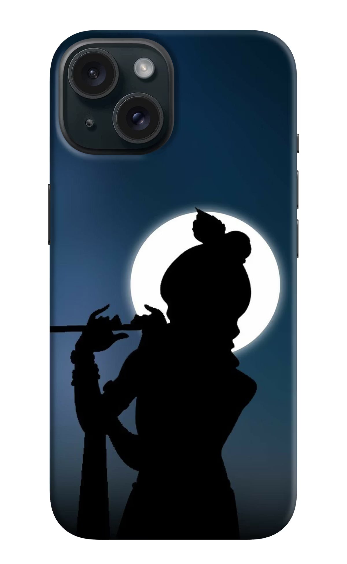 Shri Krishna Silhouette iPhone 15 Hard Case Back Cover by Casekaro