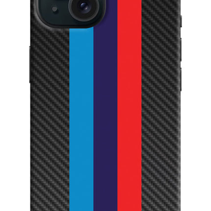 BMW Stripes Pattern iPhone 15 Hard Case Back Cover by Casekaro