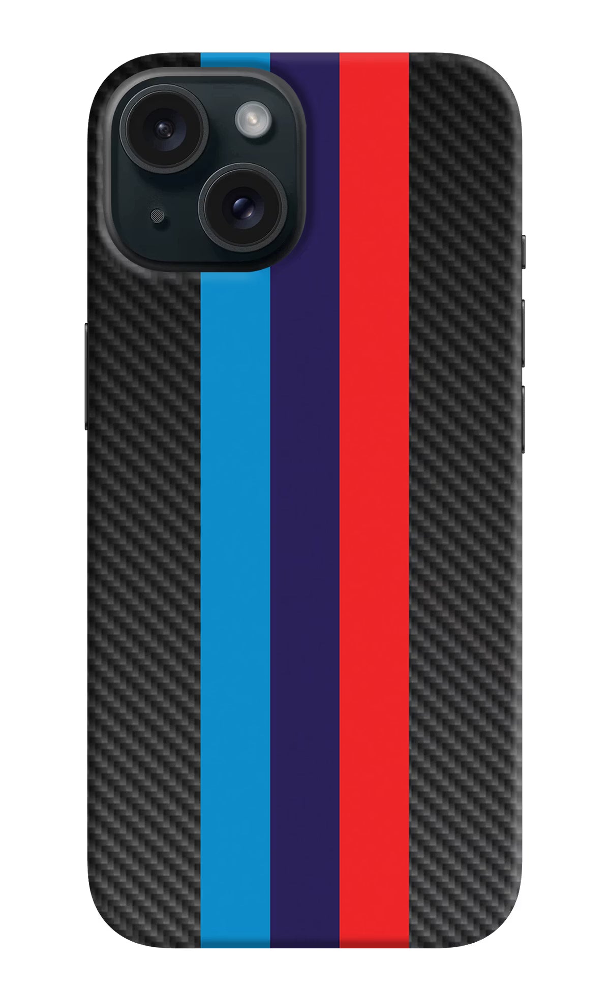 BMW Stripes Pattern iPhone 15 Hard Case Back Cover by Casekaro