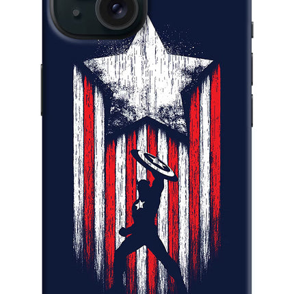 Captain America Marvel Art iPhone 15 Hard Case Back Cover by Casekaro