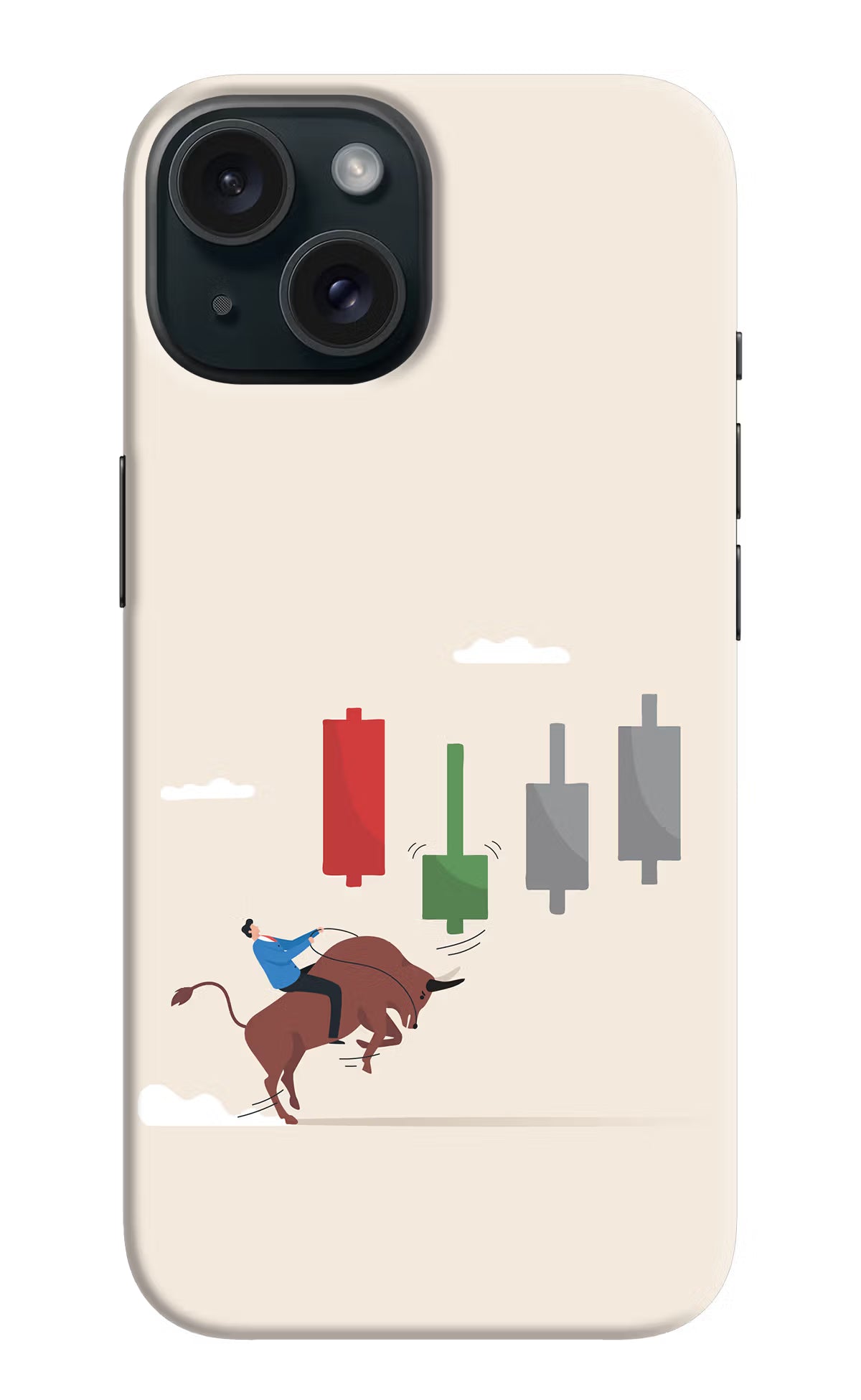 Bull Trading Momentum iPhone 15 Hard Case Back Cover by Casekaro