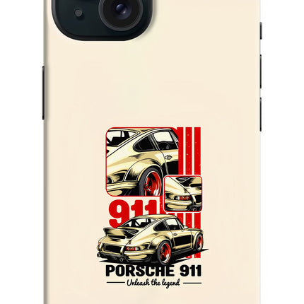 Classic Porsche 911 iPhone 15 Hard Case Back Cover by Casekaro