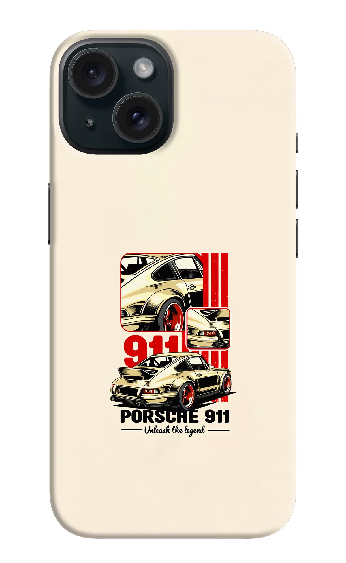 Classic Porsche 911 iPhone 15 Hard Case Back Cover by Casekaro
