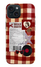 Queen of Disaster iPhone 15 Hard Case Back Cover by Casekaro