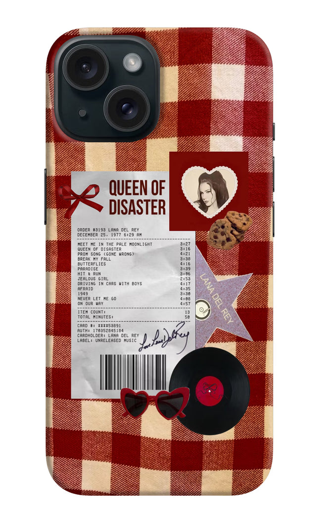 Queen of Disaster iPhone 15 Hard Case Back Cover by Casekaro