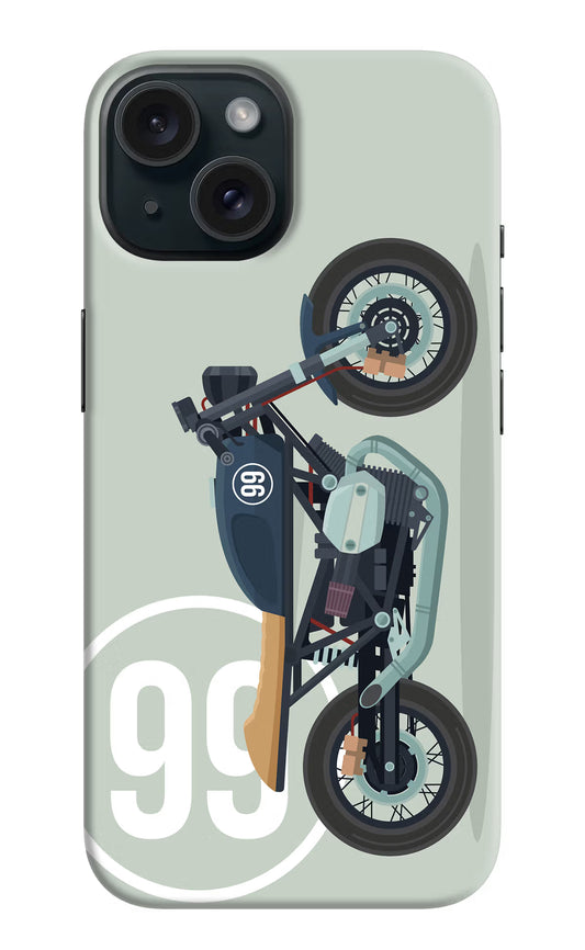 Classic Cafe Racer 99 iPhone 15 Hard Case Back Cover by Casekaro