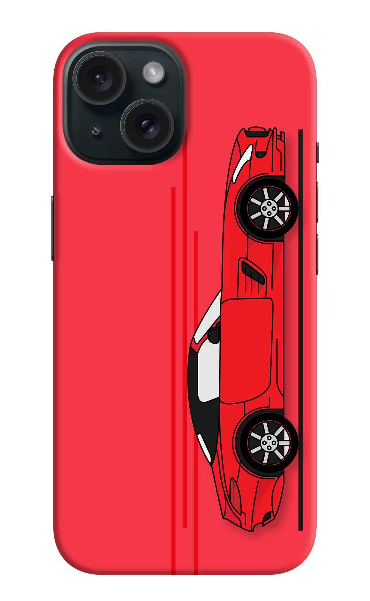 Red Velocity iPhone 15 Hard Case Back Cover by Casekaro