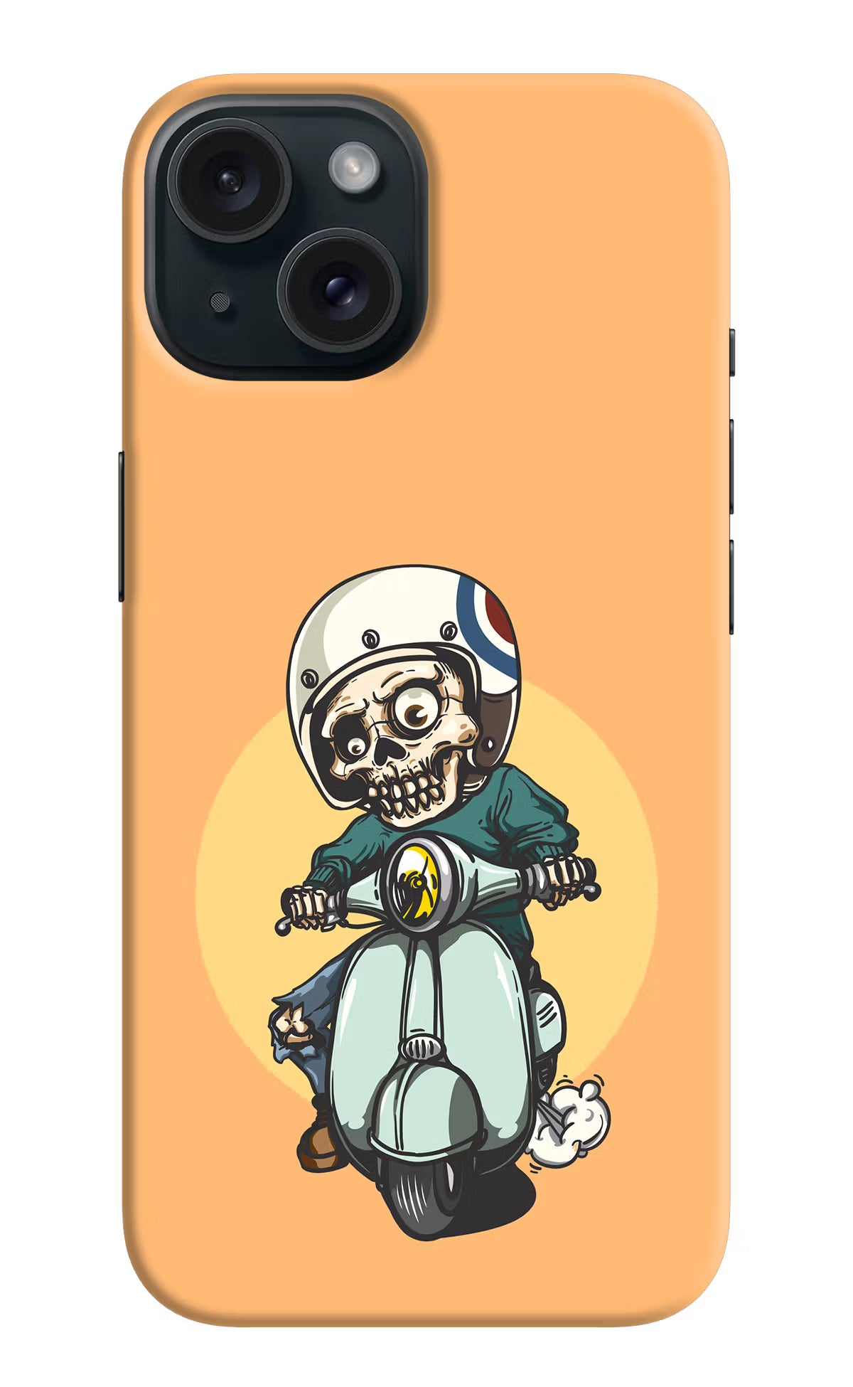 Undead Biker iPhone 15 Hard Case Back Cover by Casekaro