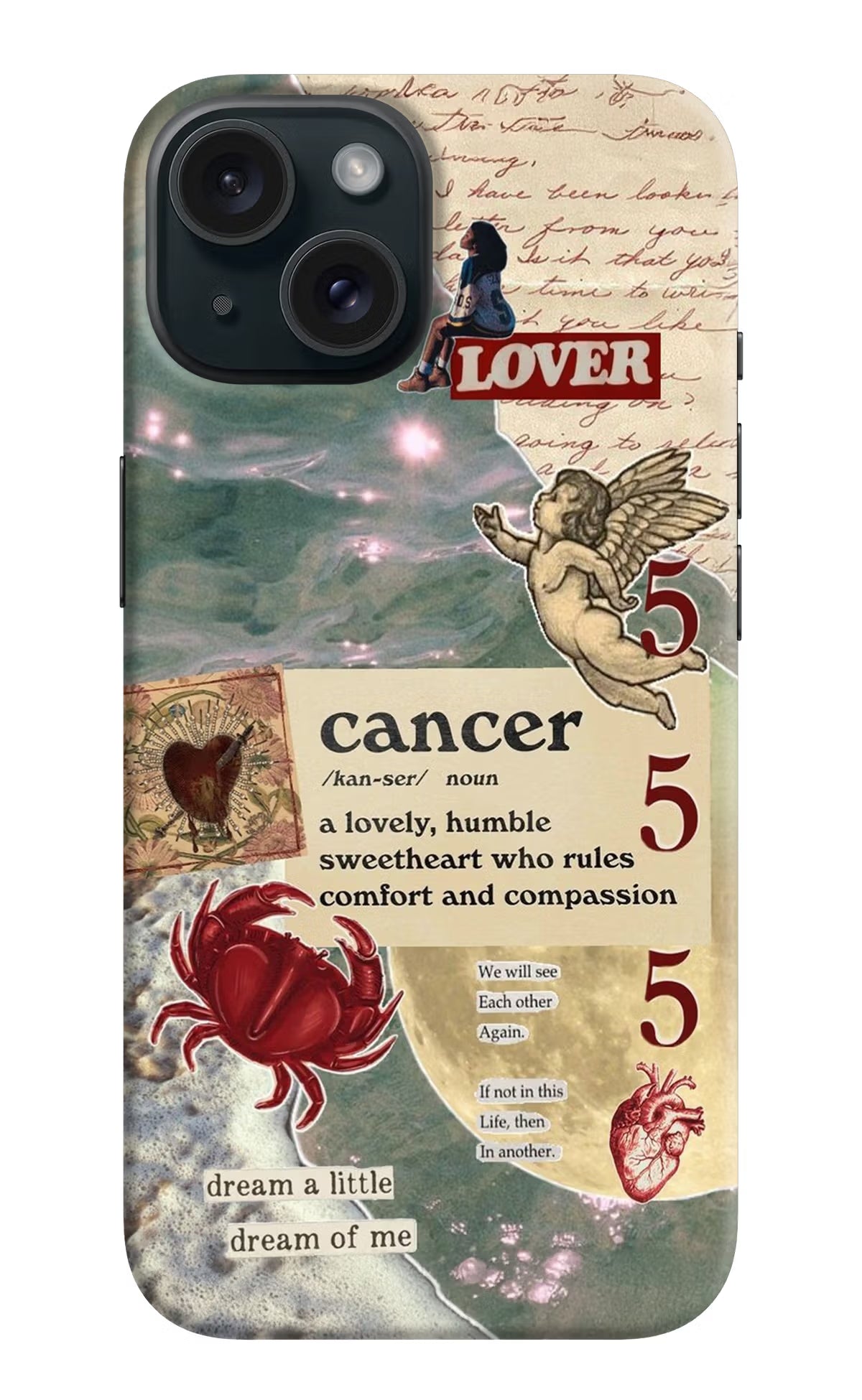 Cancer Zodiac iPhone 15 Hard Case Back Cover by Casekaro