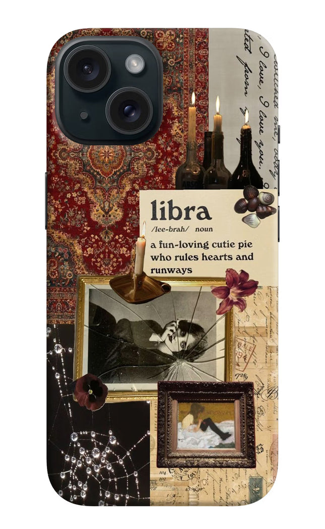 Libra Zodiac iPhone 15 Hard Case Back Cover by Casekaro