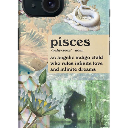 Pisces Zodiac iPhone 15 Hard Case Back Cover by Casekaro