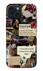 Taurus Zodiac iPhone 15 Hard Case Back Cover by Casekaro