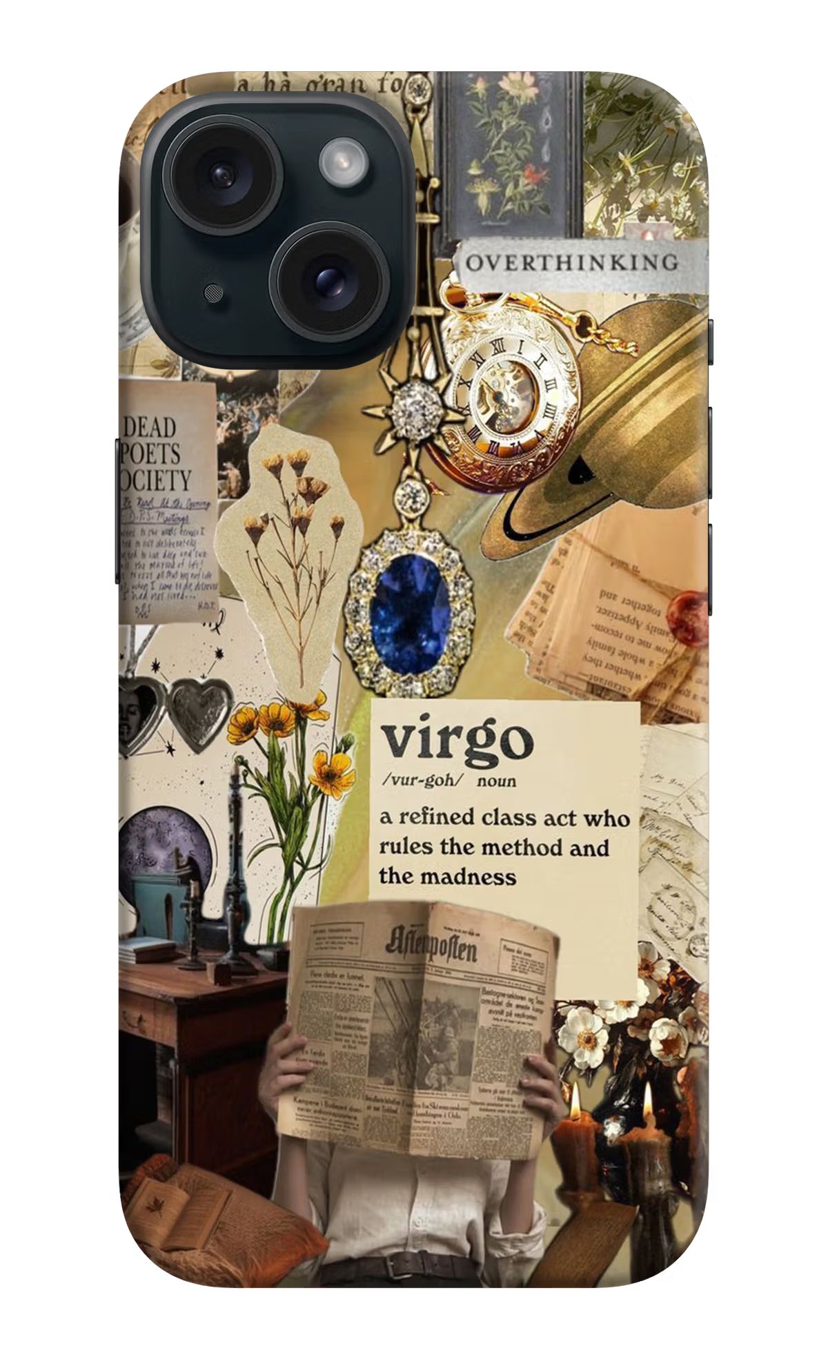 Virgo Zodiac iPhone 15 Hard Case Back Cover by Casekaro