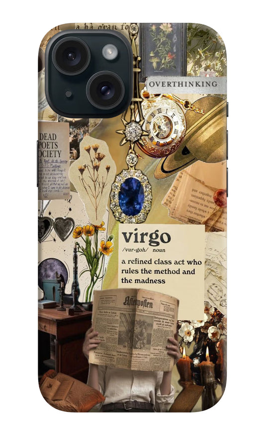 Virgo Zodiac iPhone 15 Hard Case Back Cover by Casekaro