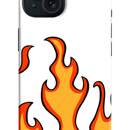 Fired Up – White iPhone 15 Hard Case Back Cover by Casekaro