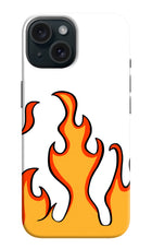 Fired Up – White iPhone 15 Hard Case Back Cover by Casekaro