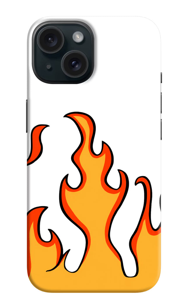 Fired Up – White iPhone 15 Hard Case Back Cover by Casekaro