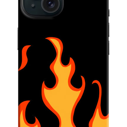 Fired Up – Black iPhone 15 Hard Case Back Cover by Casekaro