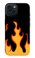 Fired Up – Black iPhone 15 Hard Case Back Cover by Casekaro