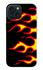 Side Sweep Flames iPhone 15 Hard Case Back Cover by Casekaro