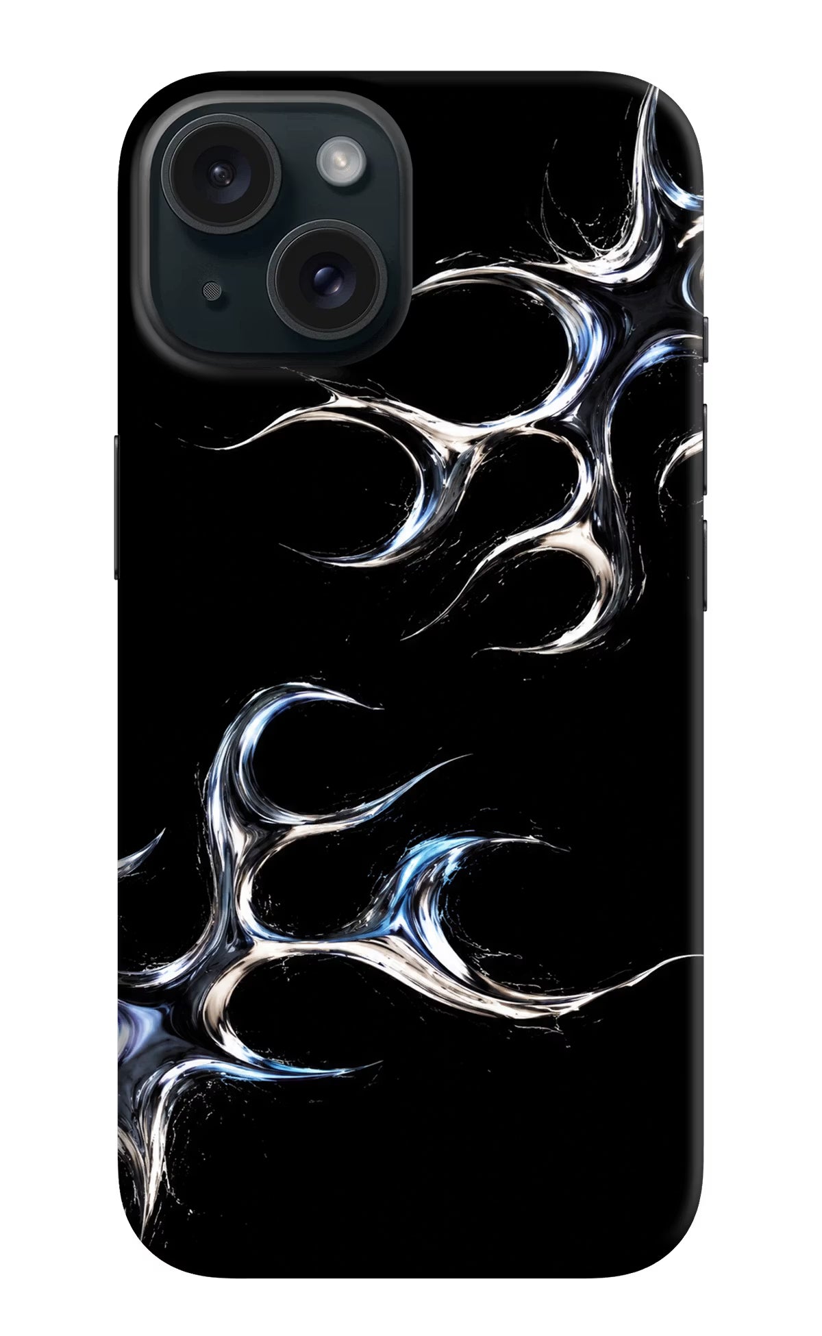 Chrome Tribal iPhone 15 Hard Case Back Cover by Casekaro