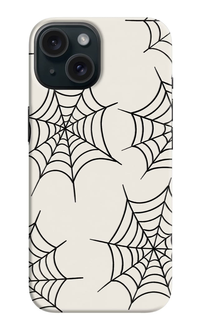 Spider Web iPhone 15 Hard Case Back Cover by Casekaro