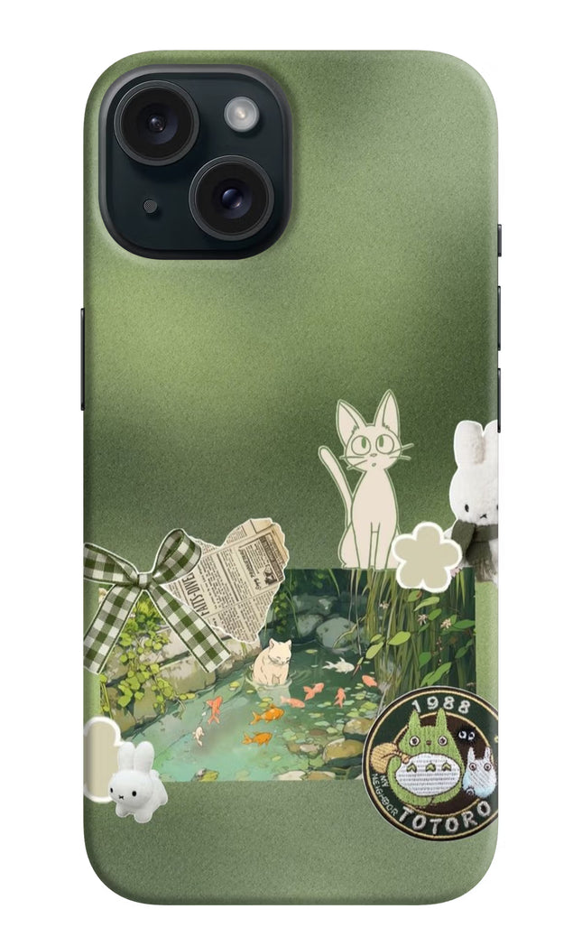 Aesthetic anime iPhone 15 Hard Case Back Cover by Casekaro