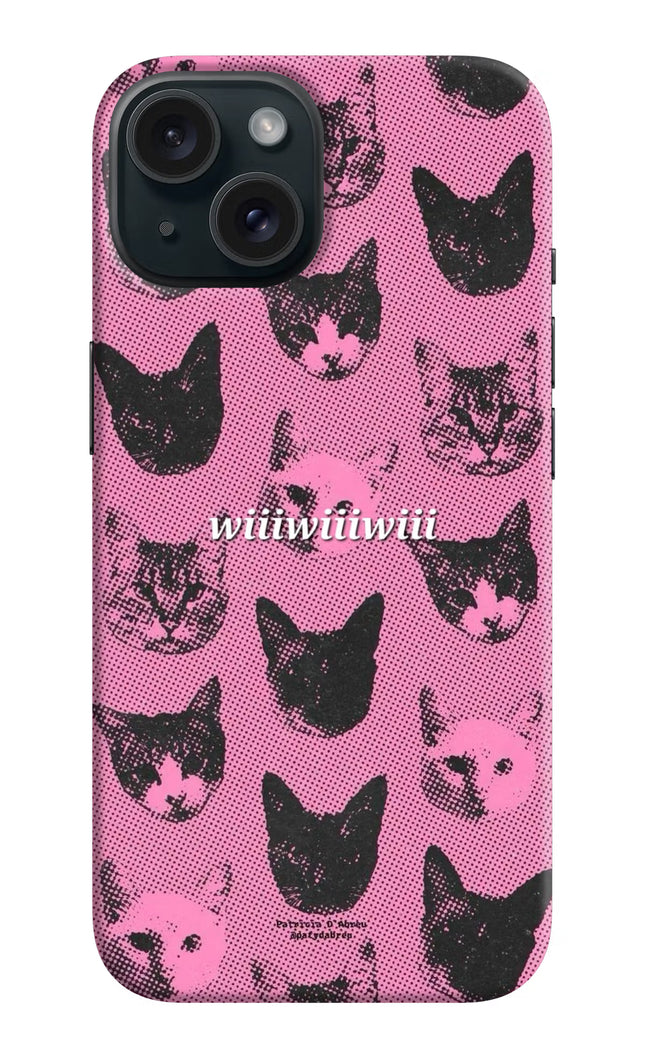 Pink Cats iPhone 15 Hard Case Back Cover by Casekaro
