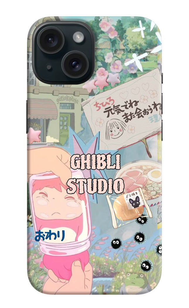 Studio Ghibli iPhone 15 Hard Case Back Cover by Casekaro