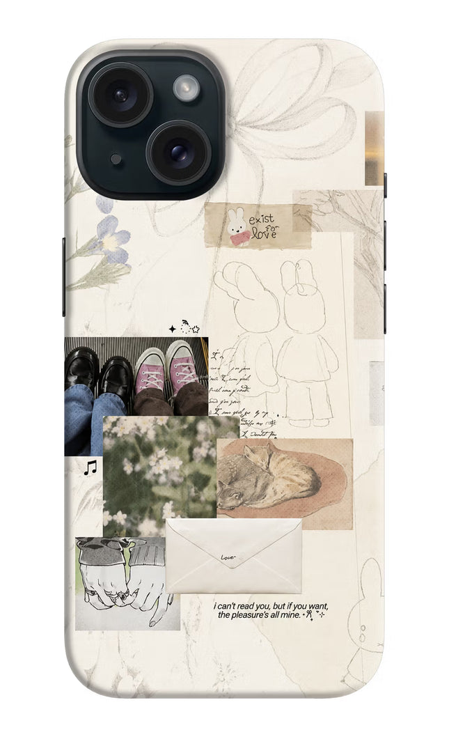 Soft Aesthetic iPhone 15 Hard Case Back Cover by Casekaro