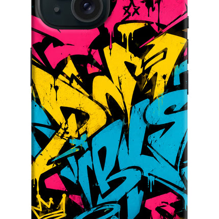 Graffiti Vibe iPhone 15 Hard Case Back Cover by Casekaro