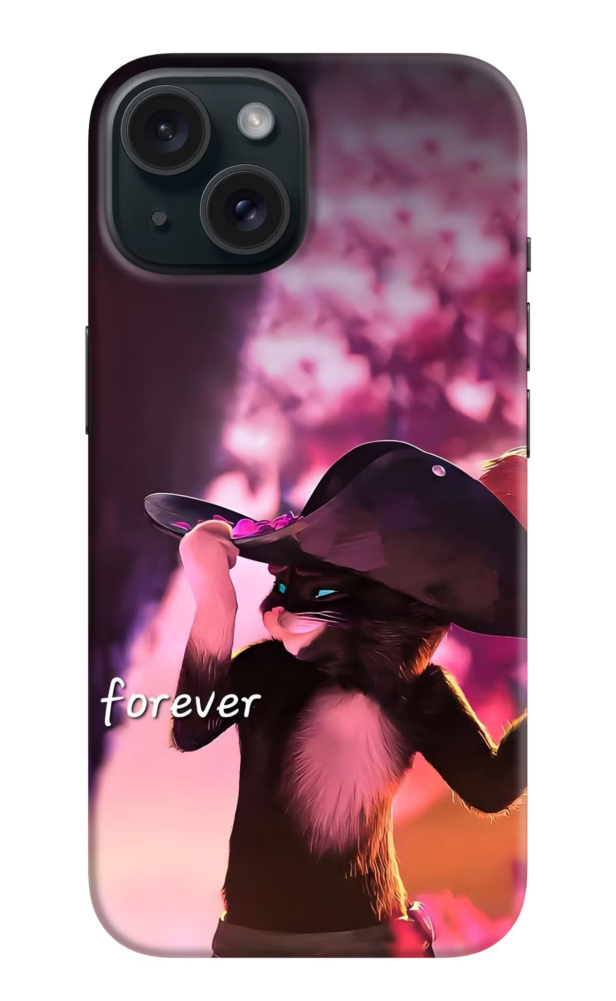 Forever Cat iPhone 15 Hard Case Back Cover by Casekaro