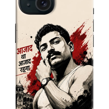 Chandrashekhar Azad Fearless iPhone 15 Hard Case Back Cover by Casekaro