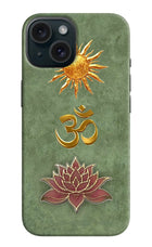 Om & Lotus iPhone 15 Back Cover