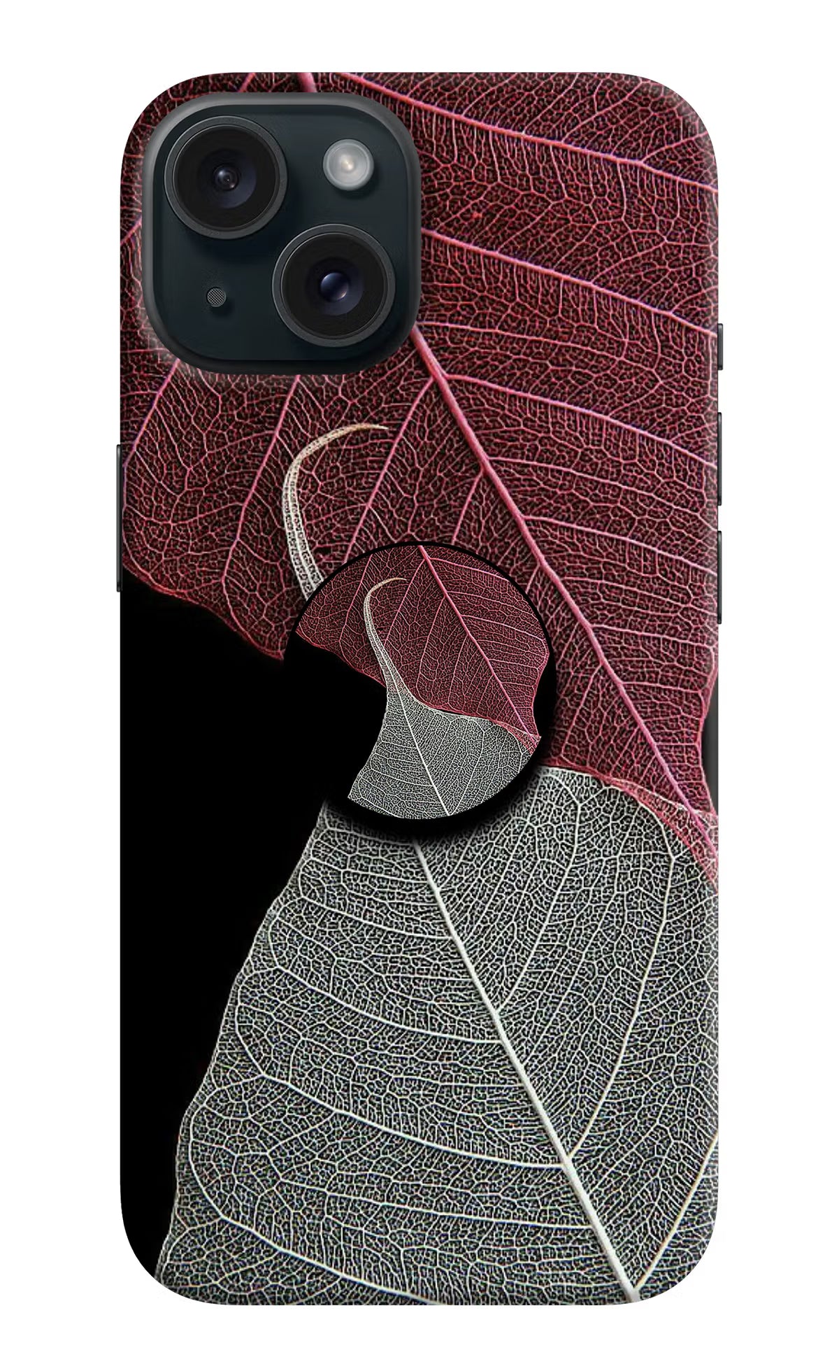 Leaf Pattern iPhone 15 Pop Case by Casekaro