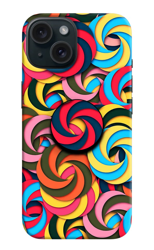 Spiral Pattern iPhone 15 Pop Case by Casekaro