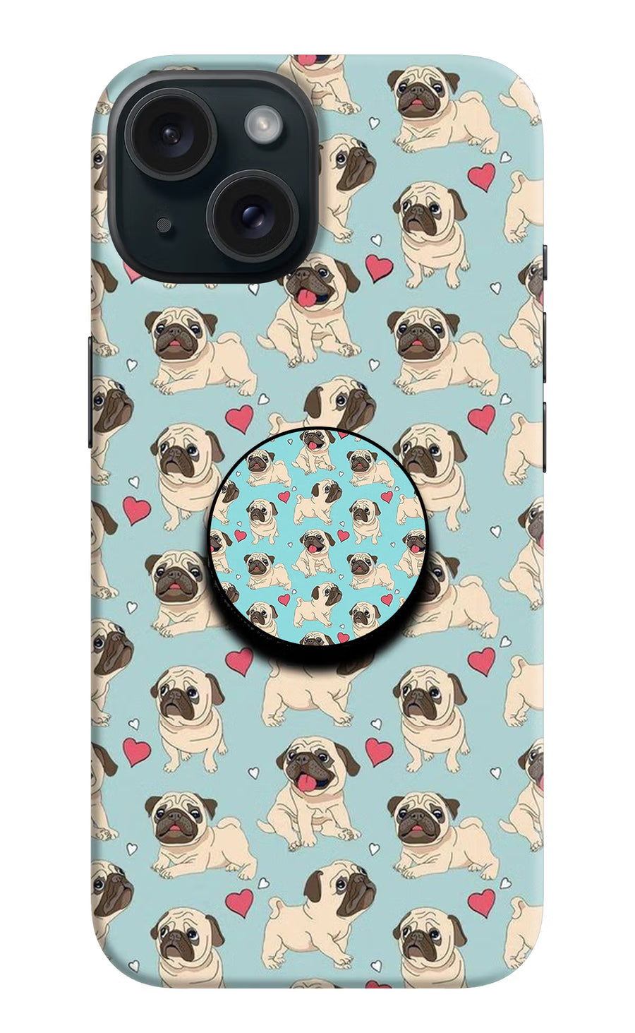 Pug Dog iPhone 15 Pop Case, Hard case