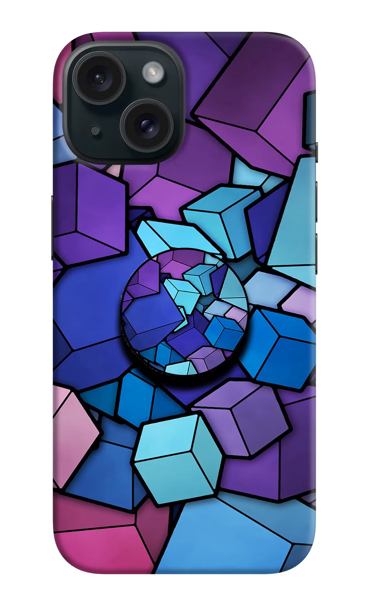 Cubic Abstract iPhone 15 Pop Case by Casekaro