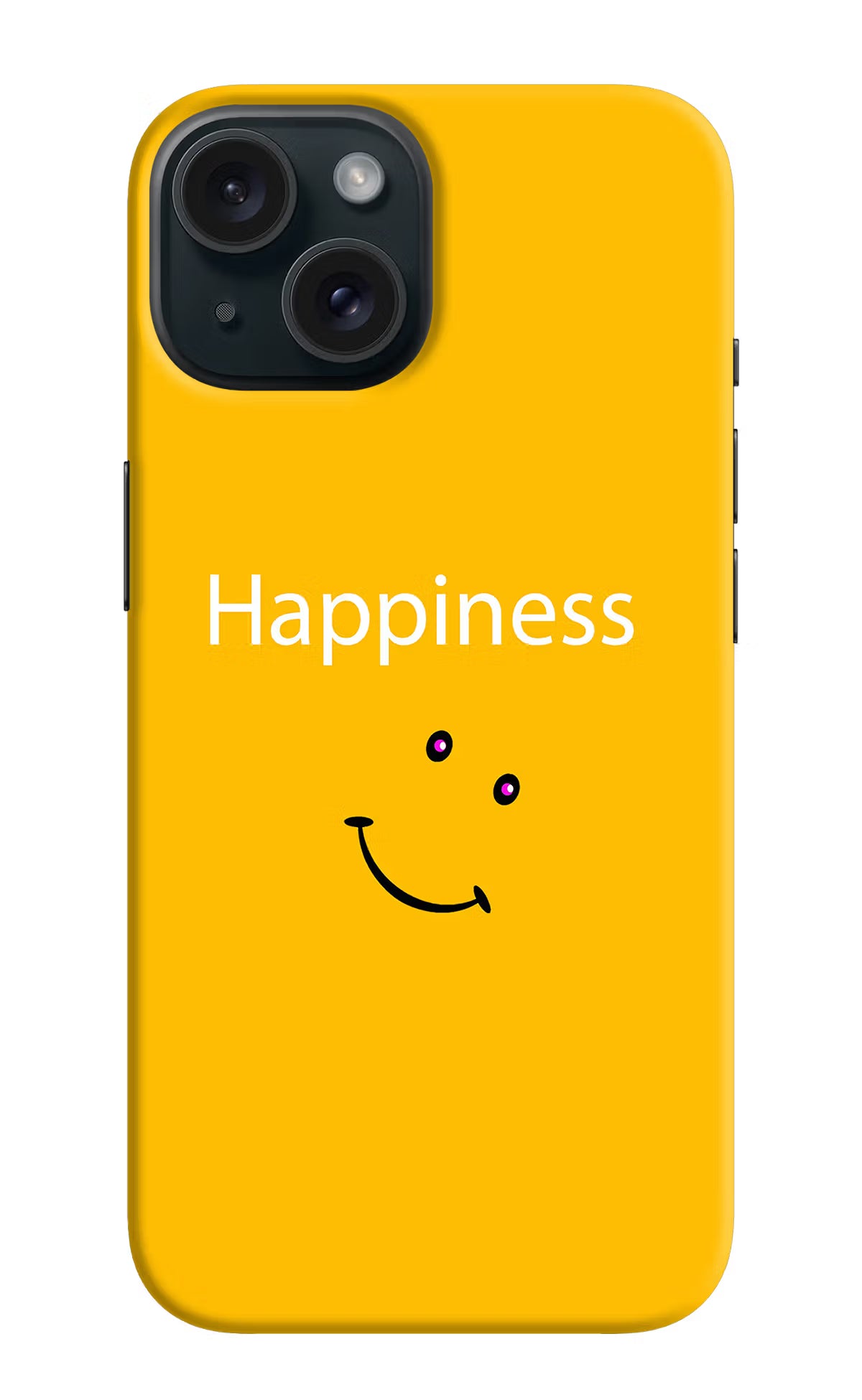 Happiness With Smiley iPhone 15 Plus Hard Case Back Cover by Casekaro