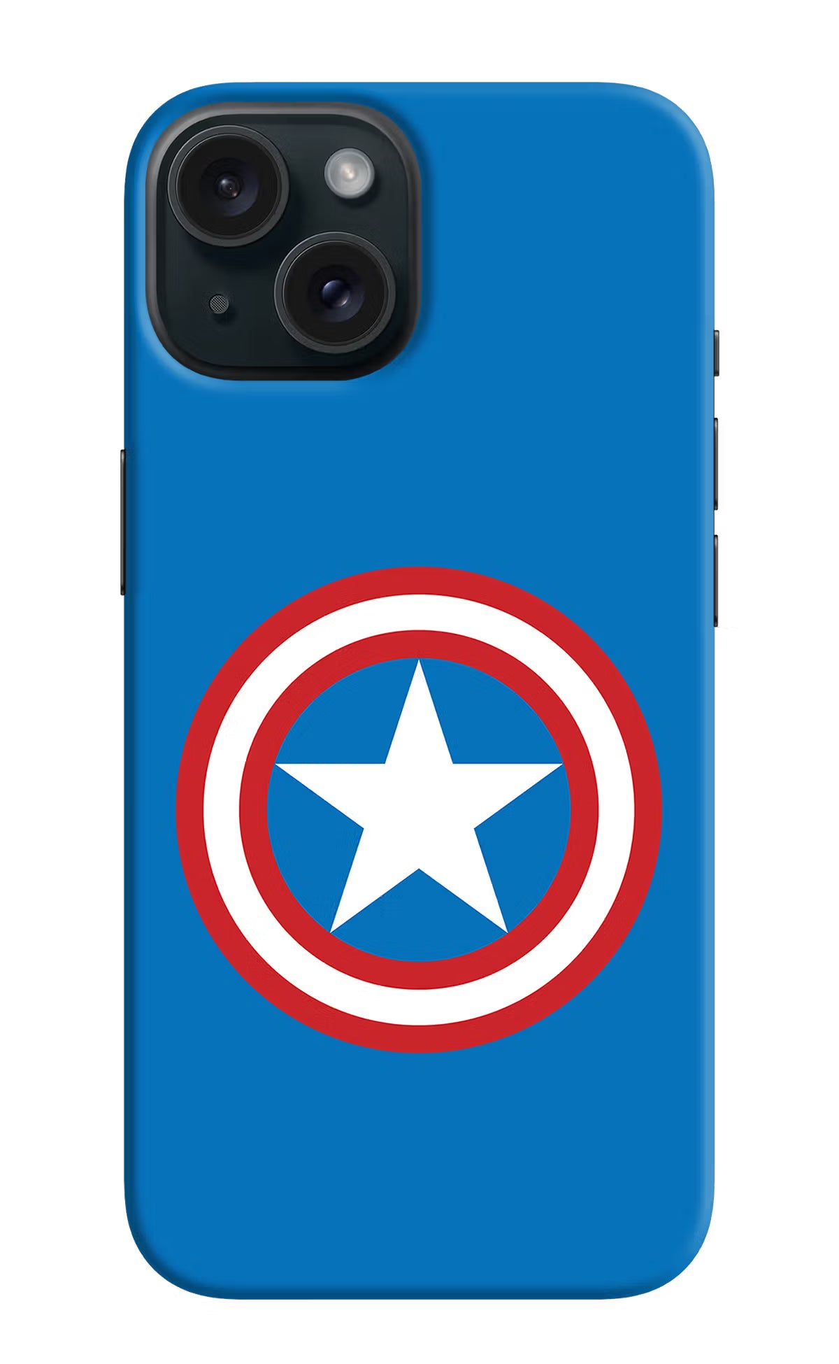 Captain America Logo iPhone 15 Plus Hard Case Back Cover by Casekaro