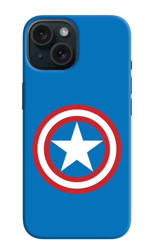 Captain America Logo iPhone 15 Plus Hard Case Back Cover by Casekaro