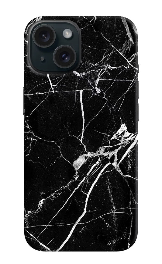Black Marble Pattern iPhone 15 Plus Hard Case Back Cover by Casekaro