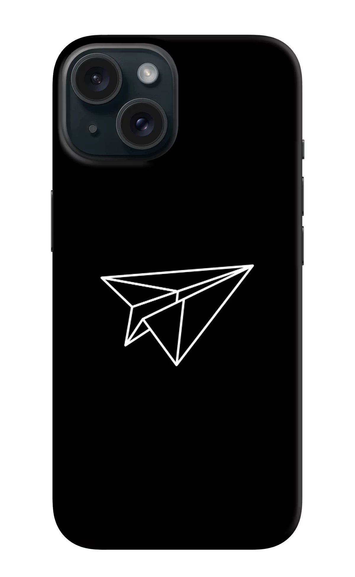 Paper Plane White iPhone 15 Plus Hard Case Back Cover by Casekaro