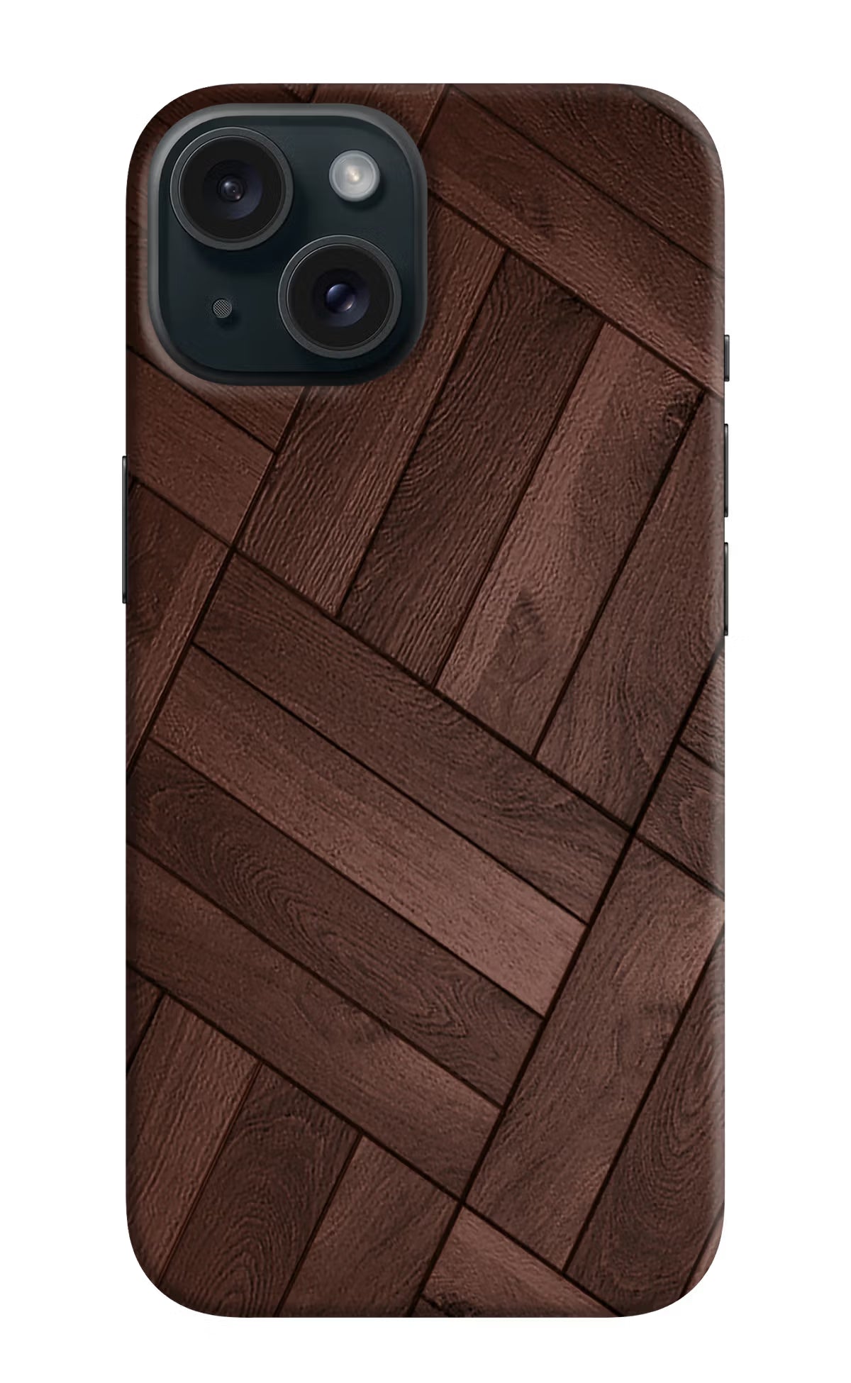 Wooden Texture Design iPhone 15 Plus Hard Case Back Cover by Casekaro