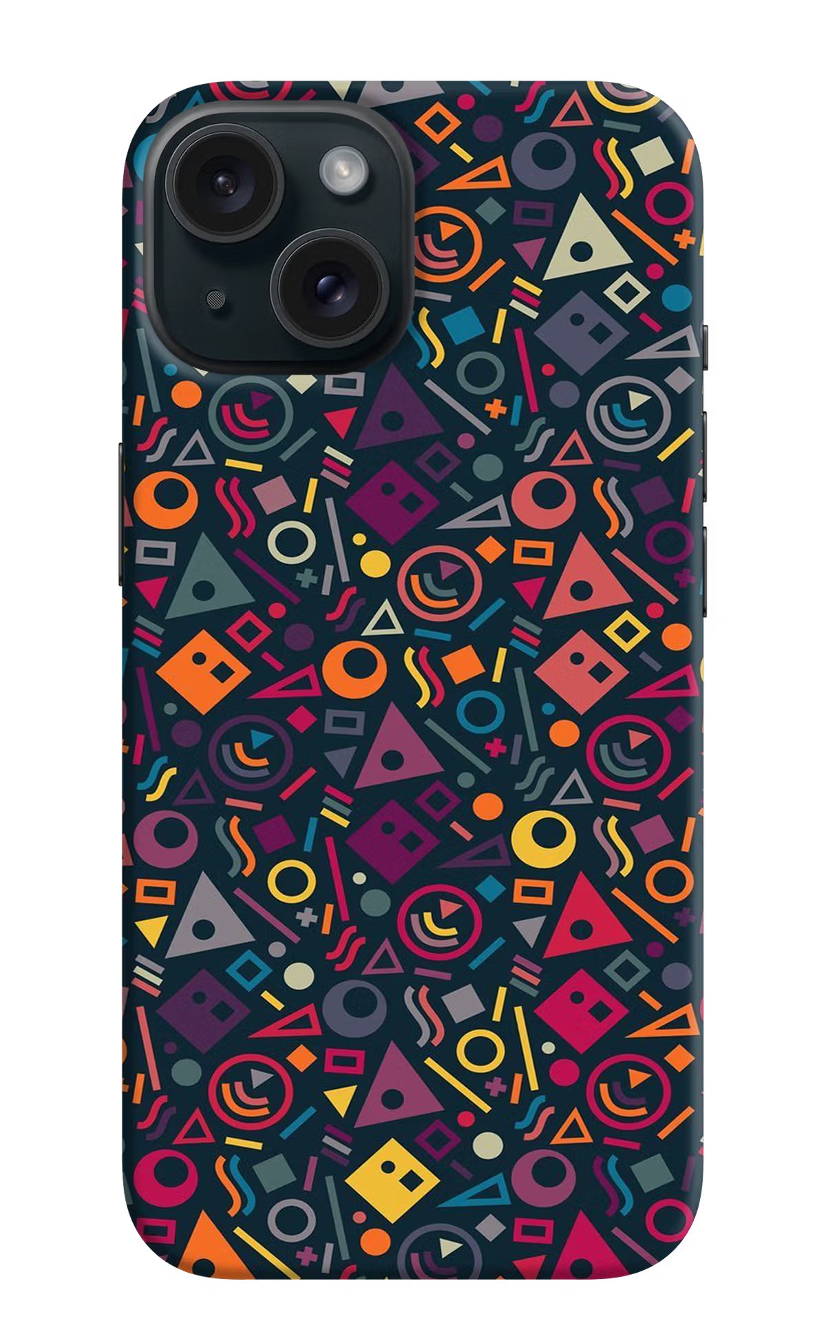 Geometric Abstract iPhone 15 Plus Hard Case Back Cover by Casekaro