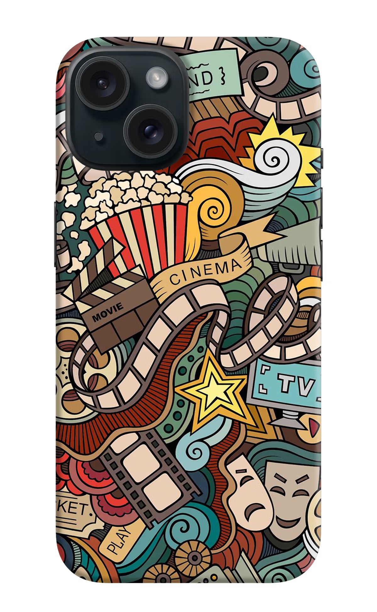 Cinema Abstract iPhone 15 Plus Hard Case Back Cover by Casekaro