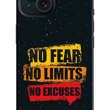 No Fear No Limits No Excuse iPhone 15 Plus Hard Case Back Cover by Casekaro