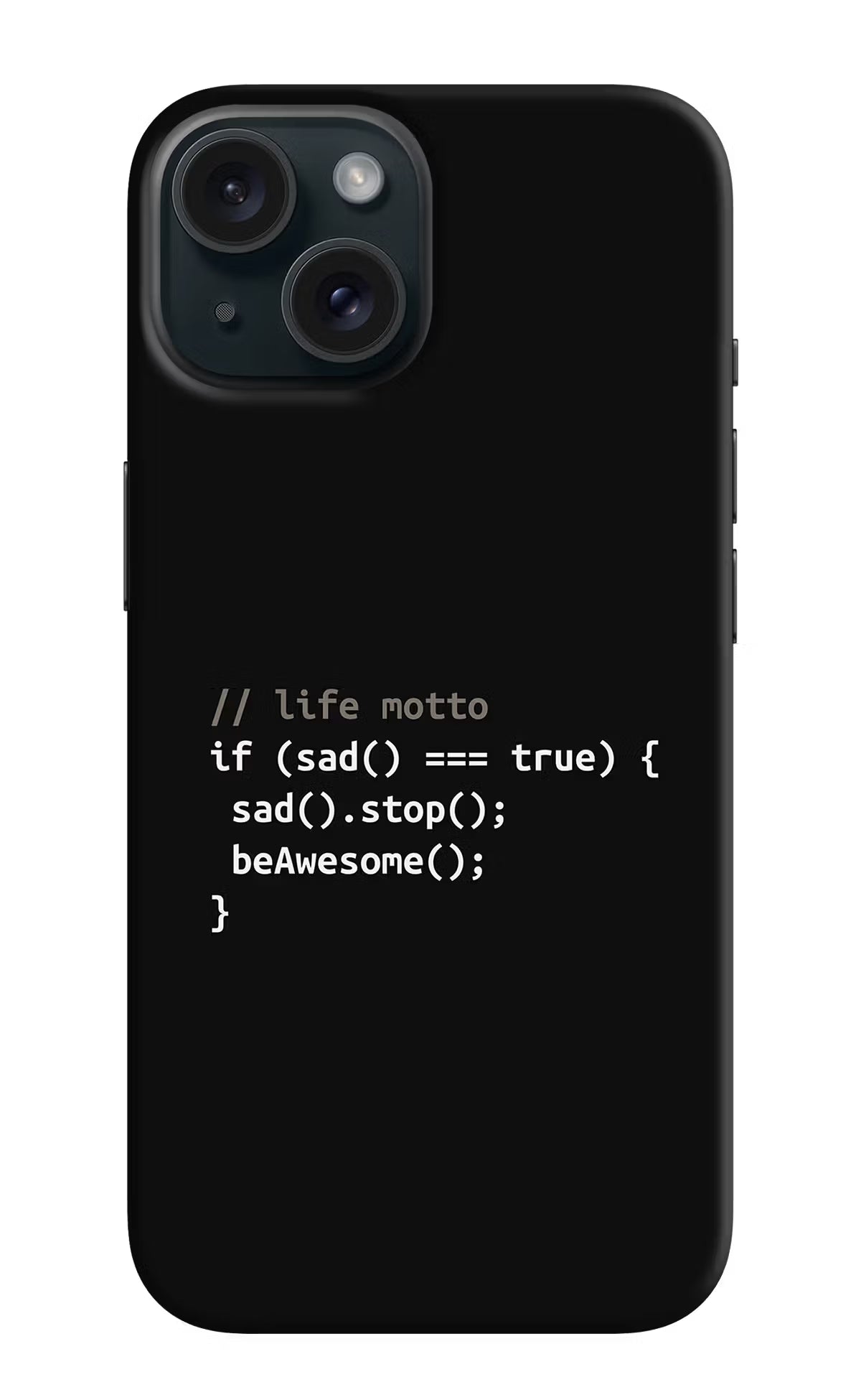 Life Motto Code iPhone 15 Plus Hard Case Back Cover by Casekaro