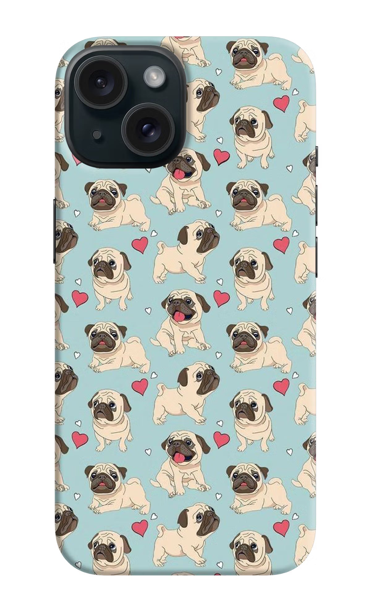Pug Dog iPhone 15 Plus Hard Case Back Cover by Casekaro
