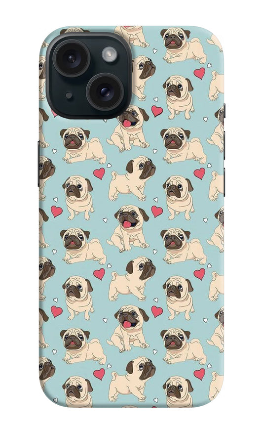 Pug Dog iPhone 15 Plus Hard Case Back Cover by Casekaro